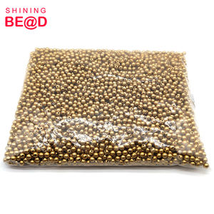 高品質6mmルーズラウンドABSプラスチックサブゴールドパールビーズ、ジュエリー製作、衣類、手作りクラフトアクセサリー用の2穴付き - Product Image 4