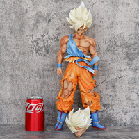 Offre Spéciale 44cm Anime DBZ Goku Action Figure Goku Remplaçable Deux Têtes Statue PVC Modèle Jouet pour Cadeaux