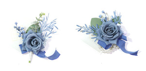 Blue Fabric Flower for Wedding Elegant Artificial Corsage Wrist Corsage Decoration for Home and Party - Product Image 6