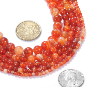 Natural Red Striped Banded <strong>Agate</strong> Energy Stone Healing Power for Jewelry Making DIY Round Loose <strong>Bead</strong> - Product Image 5