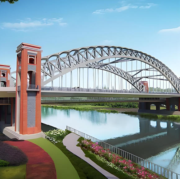 Prefabricated Durable Steel Bridge with Anti-Slip Decking Water & Fire Resistant for Safe Vehicle and Pedestrian Movement