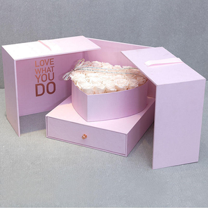 <span class=keywords><strong>Boîte</strong></span> cadeau en carton personnalisée de luxe vide en forme de fleur pour emballage de bijoux et bouquets de fleurs - Product Image 6