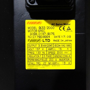 Moteur d'axe FANUC A06B-0147-B075 pour équipement d'automatisation de machines-outils, série Alpha - Product Image 2