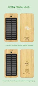 Bamboo 5W kabelloses Ladegerät Powerbank Leistungsstarke tragbare Solar-Powerbanks und Kraftwerke