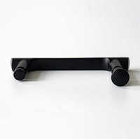 Poignée de porte de douche en alliage de zinc noir mat, poignée ovale plate de 145 mm CC pour porte de douche sans cadre
