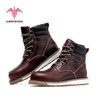 Chaussures de sécurité de haute qualité fabriquées en usine, bottes de travail en cuir, embout en acier, anti-écrasement et anti-perforation pour hommes