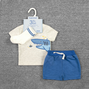 Set Estivo per Bambini: Pantaloncini e Maglietta 3 Pezzi, 3-18 Mesi, Motivi Animali/Floreali <span class=keywords><strong>con</strong></span> Fascia per Capelli/Calzini - Product Image 6