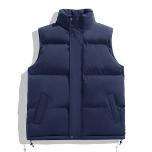 Chaleco Acolchado con Cuello Alto para Hombre, Color Sólido, Chaqueta sin Mangas para Invierno, Cálida, Cortavientos, Informal, con Bolsillos - Product Image 5