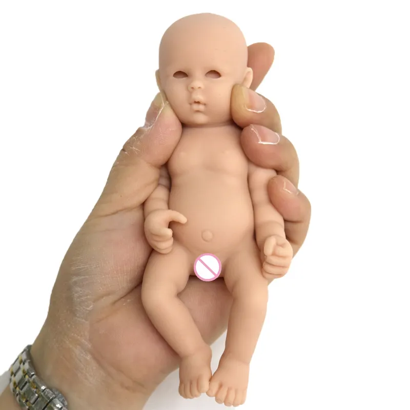 Multiple Styles 6 Inch Mini Kawaii Lifelike Little Doll Solid Silicone Simulation Unpainted Reborn Baby Doll