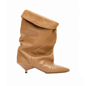 Scarpe di lusso <span class=keywords><strong>donna</strong></span> 2025 alla moda <span class=keywords><strong>stivali</strong></span> per <span class=keywords><strong>donna</strong></span> stivaletti tacchi per <span class=keywords><strong>donna</strong></span> stropicciata <span class=keywords><strong>stivali</strong></span> di <span class=keywords><strong>pelle</strong></span> - Product Image 2