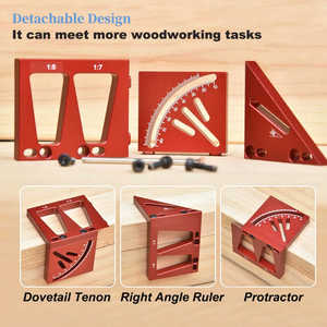Aluminum Alloy Industrial Woodworking 3D Multi-Angle Adjustable Right Angle Ruler Scriber Carpentry DIY Measurement <b>Tools</b> OEM - Product Image 5