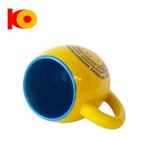 Vente d'usine Tasse à café en céramique classique adorable pour la famille de couleur jaune