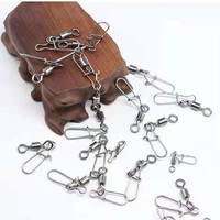 MISTER LURE 50pcs/bag 100pcs/bag Rolling Swivel Snap Kit Konektor Pancing Baja Tahan Karat Barrel Swivel Set Aksesoris Pancing