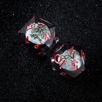 OEM/ODM Life Tree Liquid Core Dice Set, ensemble de dés polyédriques en résine à bords tranchants, fabriqués à la main, pour jeux de rôle RPG