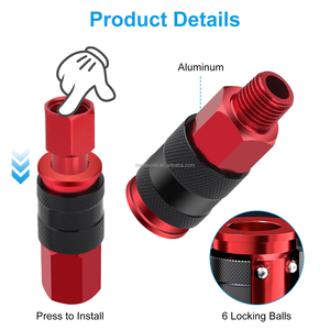 MAXIWORLD <span class=keywords><strong>Raccord</strong></span> pneumatique <span class=keywords><strong>universel</strong></span> mâle AMT en aluminium de 1/4 pouce avec filetages NPT de 1/4 pouce, connexion <span class=keywords><strong>rapide</strong></span> pour outils pneumatiques - Product Image 6