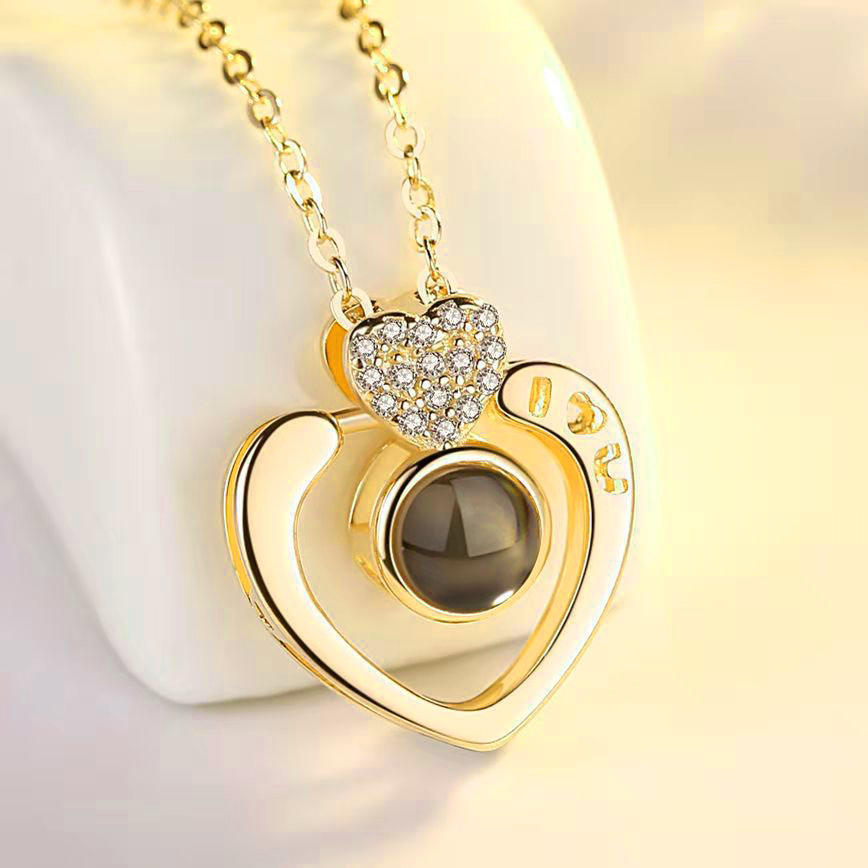 S925 หัวใจคู่เคลือบทอง