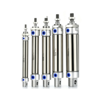 Cylindre pneumatique miniature rond en acier inoxydable à double action, série MA, MAC, course réglable, adapté aux machines industrielles