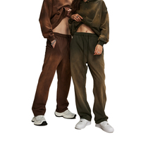Pantalon de survêtement homme surdimensionné et épais, coupe ample, délavé à l'acide, 450 g/m², jambe large évasée, personnalisable OEM