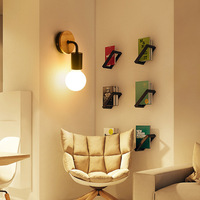 Lampe murale créative en fer nordique minimaliste moderne douille E27 intérieur extérieur salon chambre décor lampe de lit de chevet