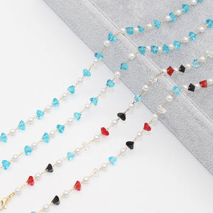 Fabrication Fourniture Directe <span class=keywords><strong>Chaîne</strong></span> de Lunettes de Soleil en Laiton <span class=keywords><strong>Chaîne</strong></span> de Lunettes en Cristal de Pierre pour Femmes Cordon de Lunettes Plaqué <span class=keywords><strong>Or</strong></span> <span class=keywords><strong>Chaîne</strong></span> de Lunettes - Product Image 2