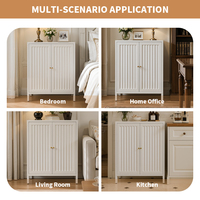 Nouvelle Arrivée Armoire de Rangement en Métal avec Portes à Volets Verticaux, Style Moderne Minimaliste, Grande Capacité, pour Salon et Salle à Manger