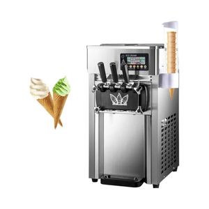 Máquina comercial para hacer helados suaves de 2200W, máquina de yogur de 3 sabores, limpieza automática, rendimiento de 5-7.4 galones, pantalla LCD, modelo independiente de 6L - Product Image 1