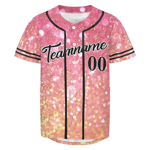 Tenue de baseball personnalisée 5x OEM, maillot de baseball à col en V avec paillettes dégradées pour les pom-pom girls avec boutons - Product Image 3
