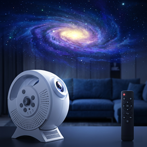 Projecteur LED holographique 3D dynamique avec galaxie, planétarium, étoiles, univers, vidéo 4K HD, bruit blanc, veilleuse d'ambiance - Product Image 1