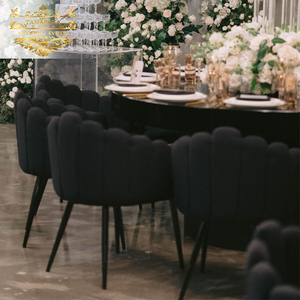 Comedor restaurante terciopelo negro chaise lounge boda sofá silla eventos - Product Image 3