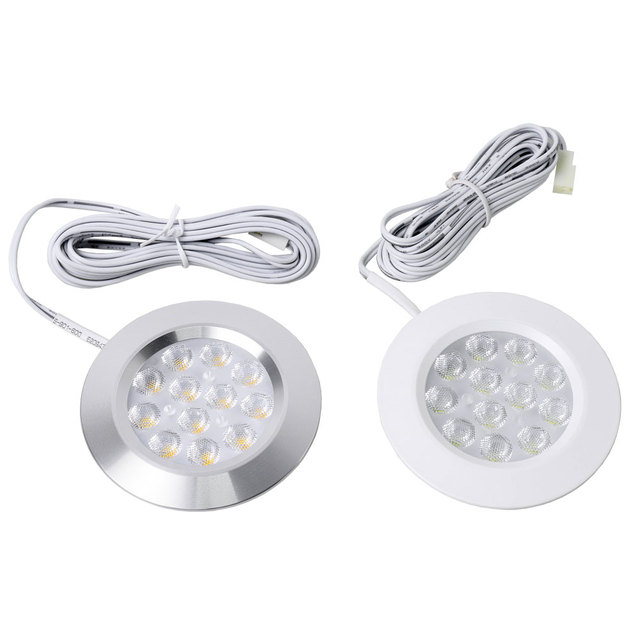 12V 3W Round Kitchen LED Under Cabinet Furniture Shelf Light Puck Lights for Home Hotel Wholesale Small Surface Mounted Light