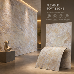 Revêtement mural flexible en pierre souple GreenCity, petites dalles, surface rugueuse, ignifuge, <span class=keywords><strong>pour</strong></span> extérieur, jardin, cour - Product Image 2
