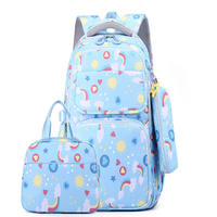 Set 3 potong tahan lama, dengan tas makan siang kualitas tinggi, tas ransel siswa untuk anak-anak, tas buku sekolah yang luas dan nyaman
