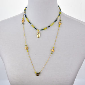 Nueva llegada 2025 hecho a mano personalizado multicapa mujer piedra Natural respetuoso con el medio ambiente joyería collares con cuentas tipo de cadena para boda - Product Image 6