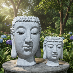 Statua di <span class=keywords><strong>Buddha</strong></span> Art Déco Moderna Fatta a Mano, Scultura Ecologica con Design Ritrattistico in Fibra di Vetro Rinforzata con Magnesia per Arredamento Casa - Product Image 3