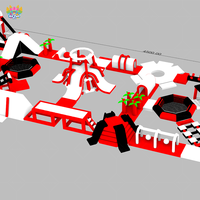 Parc aquatique gonflable personnalisé durable, parc aquatique flottant, toboggan, parcours d'obstacles pour adultes et enfants - Matériel PVC