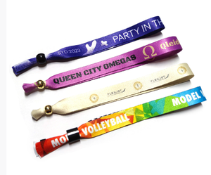 Оптовая продажа, изготовленный на заказ логотип в морском стиле, тканый тканевый браслет с термопереводным принтом, регулируемый размер, браслет для вечеринки - Product Image 4