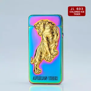 Rechargeable Dual Windproof Plasma Arc Portable Grill Lighter Flameless USB Cool Metal Lighter with Dragon Pattern for Candle