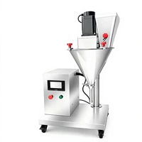 Desktop poeder vulmachine, kleine commerciële kwantitatieve vulmachine voor cacao, melk, bloem, matcha, kokos, fruit sap poeder