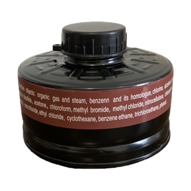 Replaceable P-A-2 40mm Gas Filter Cartridge with Filtration System & Matel Shell for Gas Respirator Masks