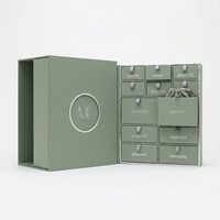 Boîte cadeau rigide rectangulaire verte, boîte en carton personnalisée avec impression de marque, boîte à tiroirs multicouches, boîte en papier pour objets de luxe