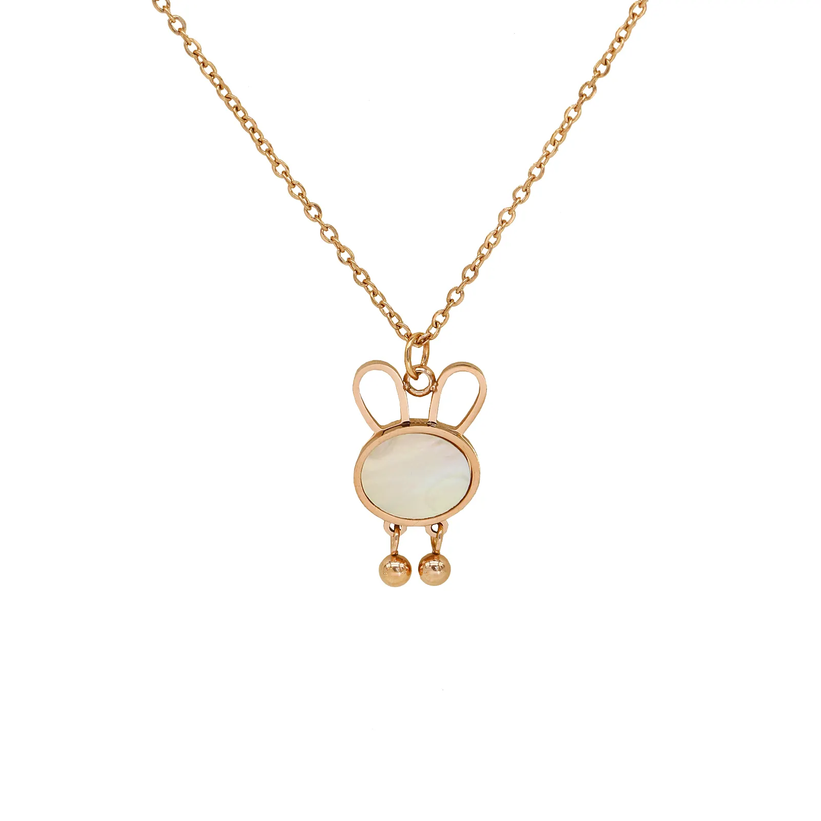 Fashion Cute Rabbit Pendant Necklace Cz Women Luxury Clavicle Chain Jewelry