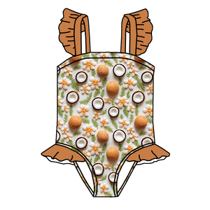 Costume da Bagno per Bambine Alla Moda 2026, Nuovissimo Design con Stampa Personalizzata, Grazioso Costume Intero con Maniche a Volant - Product Image 5