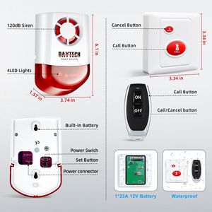 Alarma Sonora Inalámbrica Portátil Daytech con Sensor de Movimiento, Función SOS, 130dB, Sirena Exterior Impermeable para Residencias de Ancianos - Product Image 4