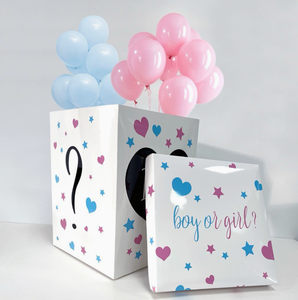 Décorations de fête prénatale DAMAI pour garçon ou fille, boîtes cadeaux surprise, fournitures pour révélation du sexe, cube blanc pour boîte à ballons de devinettes - Product Image 1