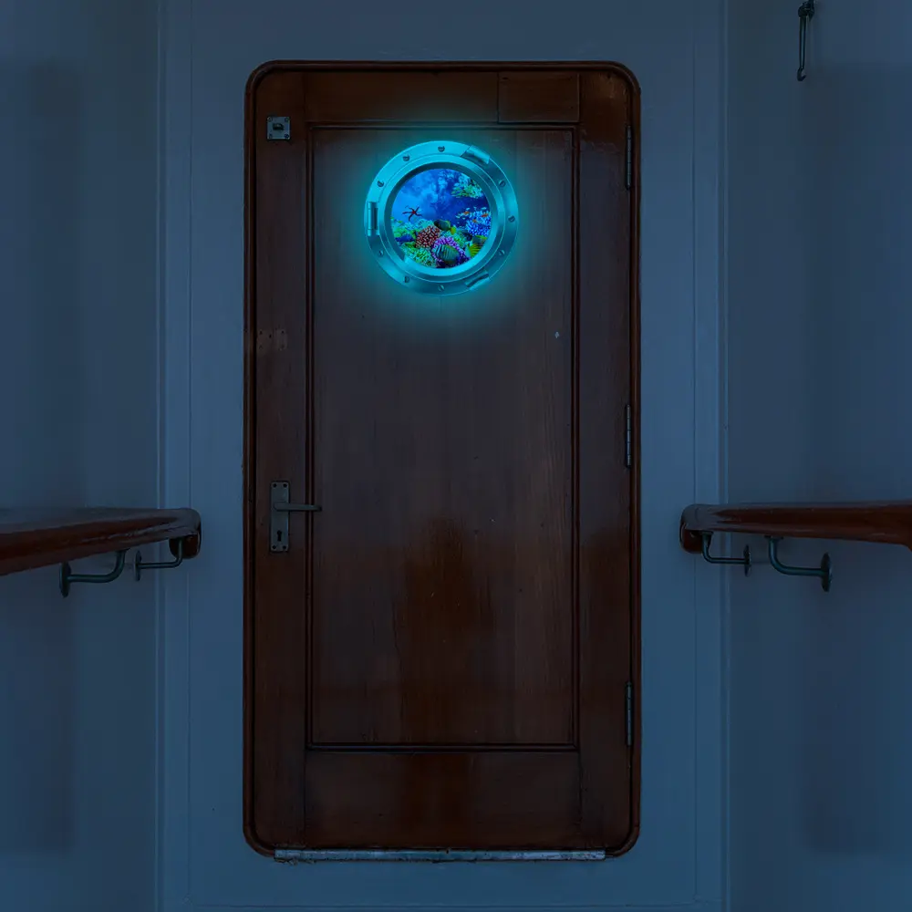 lvfan KYYG007 Submarine porthole wall children's room decoration can remove glow-in-the dark stickers glow