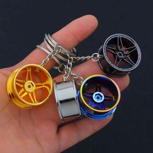 Llavero de metal turbo con forma de llanta de coche, personalizado con logotipo láser, superventas, llavero de aleación con diseño de cubo de rueda - Product Image 2