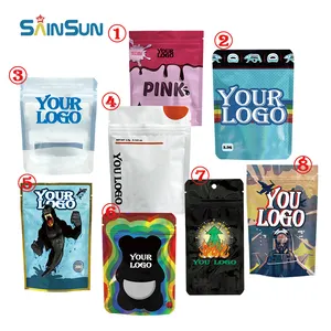 Imballaggio con chiusura a Zip borse Mylar Stand Up Pouch Doypack all'ingrosso 3.5G Custom stampato 3.5 Mylar borse