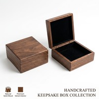 Boîte à souvenirs en bois de noyer Landy, écologique, gravée, avec couvercle magnétique, petite boîte de rangement pour souvenirs, photos, bijoux, cadeaux, logo personnalisé