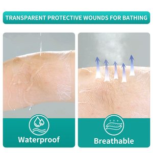 Apósito de película de PU transparente estéril, protector impermeable para ducha, vendaje adhesivo para tatuajes y heridas, parche de fijación para cánula IV - Product Image 6