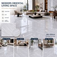 Carrelage en porcelaine gris résistant à l'usure 800x800mm, aspect marbre, double face, pour hôtel, maison, usage commercial